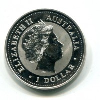 Australia, Elisabetta II (1952-2022): 1 dollaro 2002 "Calendario lunare - anno del Cavallo" (KM#580)