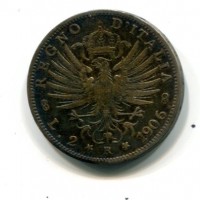 Vittorio Emanuele III (1900-1943): 2 lire 1906 "Aquila Sabauda" (Gigante#94)
