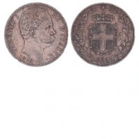 Umberto I (1878-1900): 5 lire 1879 (Gigante#24)