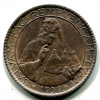 San Marino: 1931, 20 lire (Gigante#2), con cartellino di provenienza Carlo Crippa.

