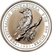 Australia, Elisabetta II (1952-2022): 2 dollari 1995 "Kookaburra"