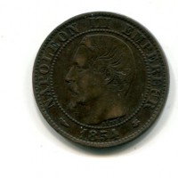 Francia, Napoleone III (1852-1870): 5 centesimi 1854-BB  (Gadoury#152), ape grande
