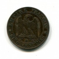 Francia, Napoleone III (1852-1870): 5 centesimi 1854-BB  (Gadoury#152), ape grande