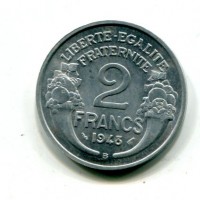 Francia, Quarta Repubblica (1947-1959): 2 franchi 1948-B  (Gadoury#538b)