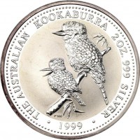 Australia, Elisabetta II (1952-2022): 2 dollari 1999 "Kookaburra"