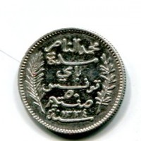 Tunisia, Protettorato francese, Muhammad Al-Nasir Bey (1324-1340/1906-1922): 50 cent. 1916 (KM#237)