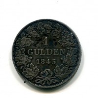 Germania, Bayern, Ludwig I (1825-1848): 1 gulden 1845 (KM#788)

