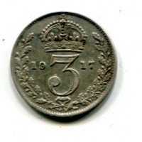 Gran Bretagna, Giorgio V (1910-1936): 3 pence 1917 (Spink#4015)