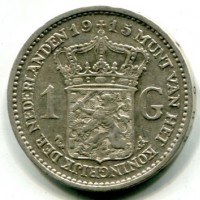 Olanda, Guglielmina (1890-1948): 1 gulden 1915 (KM#148)
