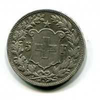 Svizzera, Confederazione: 5 franchi 1892