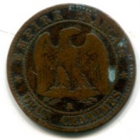 Francia, Napoleone III (1852-1870): 2 centesimi 1861-A (Gadoury#104)
