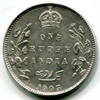 India Britannica, Edoardo VII (1901-1910): 1 rupia 1903 (KM#508)
