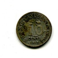 Ceylon, Giorgio V (1910-1936): 10 cent. 1912 (KM#104)
