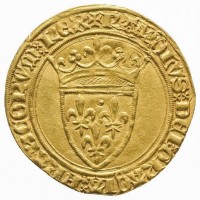 Francia, Carlo VI (1380-1422): scudo d'oro "à la couronne", zecca di Troyes, 5^emissione (Dupleassy#369; Friedberg#291), ottima qualità