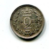 Gran Bretagna, Vittoria (1837-1901): 2 pence 1885 (Spink#3919), graffi