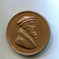 Calvino/Lutero: medaglia 1817 "200° Anniversario", opus Jachtmann, diametro 44mm