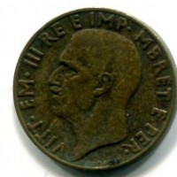 Albania, Vittorio Emanuele III (1939-1943): 0,10 lek 1940-XVIII (Gigante#15)
