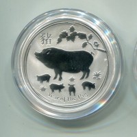 Australia, Elisabetta II (1952-2022): 50 cents 2019 "Calendario lunare - anno del maiale"