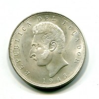 Ecuador, Repubblica: 5 sucres 1943 (KM#79)
