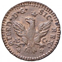 Palermo, Ferdinando III (1759-1816): 3 piccioli 1776 (Serio#7), grammi 2.23. Conservazione eccezionale per il tipo di moneta