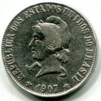 Brasile: 2000 reis 1907 (KM#508)
