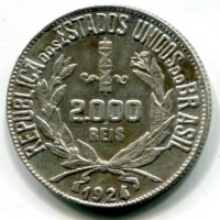 Brasile: 2000 reis 1924 (KM#526)
