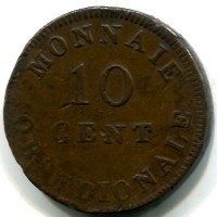 Francia, Luigi XVIII, Assedio di Anversa (feb.-mag. 1814): 10 cent. 1814 (Gadoury#193d)
