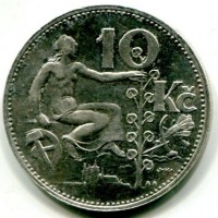 Cecoslovacchia, Repubblica (1918-1938): 10 Korun 1930 (KM#15)
