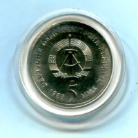 Germania, Rep. Democratica (1949-1990): 5 marchi 1989 "Katharinen-Kirche" (KM#129)