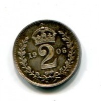 Gran Bretagna, Edoardo VII (1901-1910): 2 pence 1906 (Spink#3988)