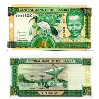 Gambia: 10 dalasis (1996) (Pick#17)