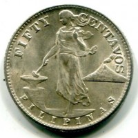 Filippine, amministrazione USA: 50 centavos 1945-S (KM#183)
