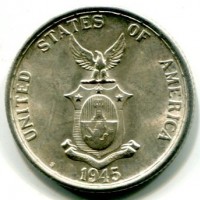 Filippine, amministrazione USA: 50 centavos 1945-S (KM#183)
