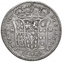 Napoli, Carlo di Borbone (1734-1759): 1/2 piastra 1750 (Gigante#40)