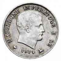 Milano, Napoleone I (1805-1814): 15 soldi 1814 (Gigante#174)