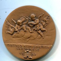 Saronno 1989: medaglia Circolo Numismatico Saronnese "Il Legnanino 1661-1713", diametro 50mm