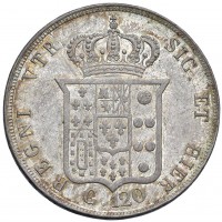 Napoli, Ferdinando II (1830-1859): piastra da 120 grana 1854 (Gigante#85), grammi 27.54. Ex Collezione Strada