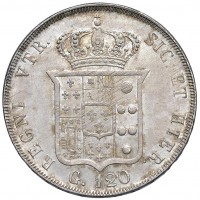 Napoli, Ferdinando II (1830-1859): piastra da 120 grana 1845 (Gigante#71), grammi 27.55. Ex Collezione Strada