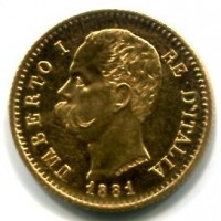 Umberto I (1878-1900): 20 lire 1881 (Gigante#11)
