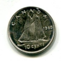 Canada, Elisabetta II (1952-2022): 10 cent. 1965