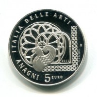 Italia 2011: 5 euro "Anagni", nella confezione originale, data scritta a penna sulla scatola