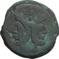 Atilia, M.Atilius Saranus (148 a.C.): asse (Crawford#214/2a), gr. 25.14, mm 31