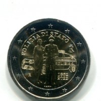 Italia 2022: 2 euro commemorativo "Polizia di Stato", in confezione ufficiale, tiratura 10.000 pezzi -PROOF-
