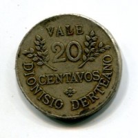 Perù 1878: gettone da 20 centavos "Dionisio Derteano"