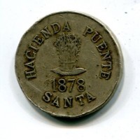 Perù 1878: gettone da 20 centavos "Dionisio Derteano"
