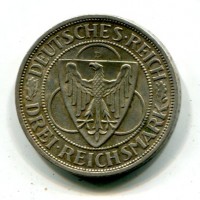 Germania, Repubblica di Weimar (1919-1933): 3 reichsmark "Rhineland" 1930-D (KM#70)