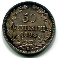 San Marino: 50 cent 1898 (Gigante#29), bellissima patina e conservazione eccezionale
