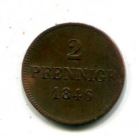 Germania, Bayern, Ludwig I (1848-1864): 2 pfennig 1846 (KM#798)