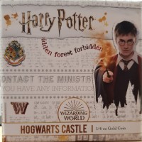 Niue: 25 dollari 2020, 1/4 oz,  "Harry Potter - Hogwarts Castle", in confezione originale con scatola e certificato. Tiratura limitata di 500 pezzi