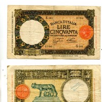 Regno, Vittorio Emanuele III: 50 lire 29/01/1938 "Lupetta" (Gigante,BI#6H)
